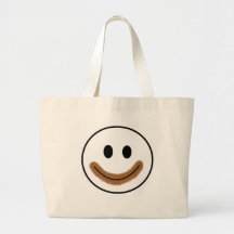 Visage de smiley de chocolat sac de toile