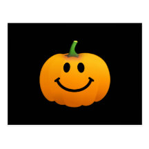 Visage de smiley de citrouille de Halloween Cartes Postales