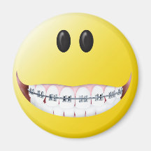 Visage de smiley de croisillons magnets pour réfrigérateur
