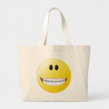 Visage de smiley de croisillons sacs de toile