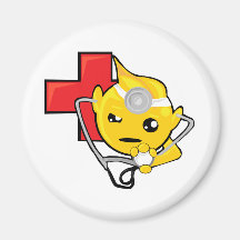 visage de smiley de docteur magnets pour réfrigérateur