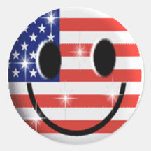 visage de smiley de drapeau autocollants