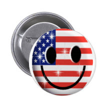 visage de smiley de drapeau badges