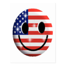 visage de smiley de drapeau carte postale