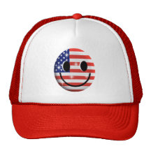 visage de smiley de drapeau casquettes