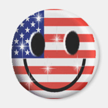 visage de smiley de drapeau magnets pour réfrigérateur