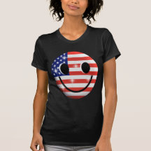 visage de smiley de drapeau t-shirts