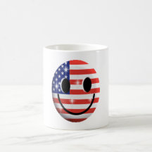 visage de smiley de drapeau tasse