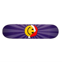Visage de smiley de Père Noël de Noël Plateaux De Skateboards Customisés