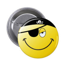 Visage de smiley de pirate badges