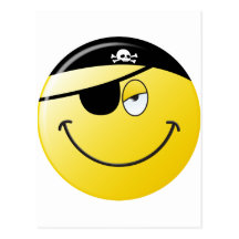Visage de smiley de pirate carte postale