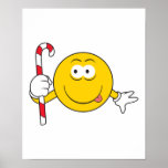 Visage de smiley de sucre de canne posters