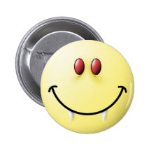 Visage de smiley de vampire badges avec agrafe
