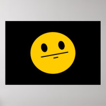 Visage de smiley de visage de tisonnier affiche