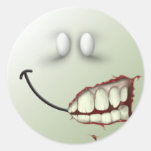 Visage de smiley de zombi autocollants