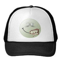 Visage de smiley de zombi casquette