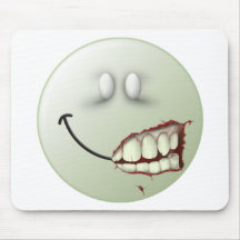 Visage de smiley de zombi tapis de souris