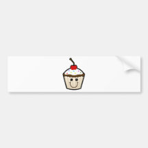 Visage de sourire de petit gâteau autocollant pour voiture
