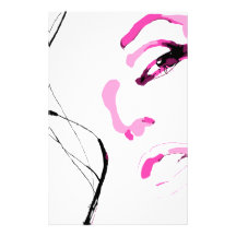 Visage de visage de Fille de belle Papier À Lettre Personnalisé