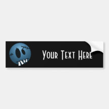 VISAGE DE ZOMBIECON - BLEU AUTOCOLLANT POUR VOITURE