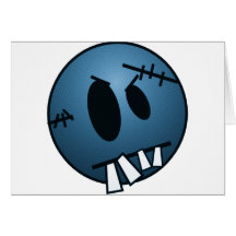 VISAGE DE ZOMBIECON - BLEU CARTE DE VŒUX