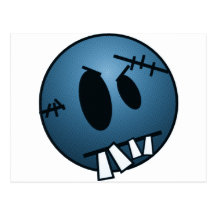 VISAGE DE ZOMBIECON - BLEU CARTE POSTALE