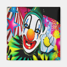 Visage d'un aimant de clown