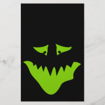 Visage effrayant de vert de chaux. Monstre Prospectus Personnalisés