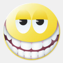 Visage énorme de smiley de sourire autocollants ronds