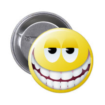 Visage énorme de smiley de sourire pin's avec agrafe