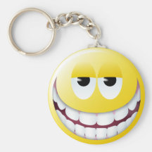Visage énorme de smiley de sourire porte-clés