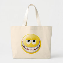 Visage énorme de smiley de sourire sacs de toile