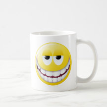 Visage énorme de smiley de sourire tasses à café
