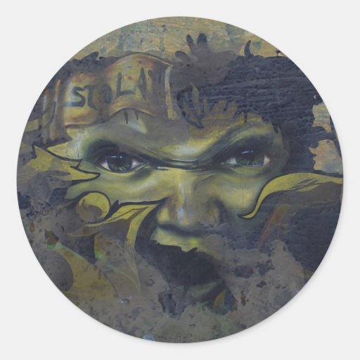 Visage frais de graffiti - autocollant