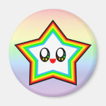 VISAGE HEUREUX D'ARC-EN-CIEL D'ÉTOILE DE KAWAII CH MAGNETS
