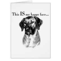 Visage heureux de Rhodesian Ridgeback Cartes De Vœux