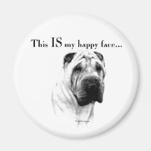 Visage heureux de Shar Pei de Chinois Magnets