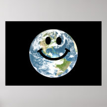 Visage heureux de smiley de la terre posters