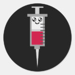 VISAGE HEUREUX MÉDICAL TIRÉ PAR SERINGUE DE KAWAII ADHÉSIF