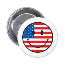Visage heureux souriant de drapeau des Etats-Unis Badge Avec Épingle
