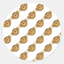 Visage idiot mignon de singe autocollant rond