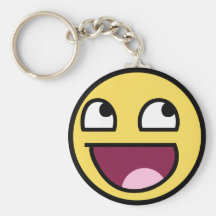 visage impressionnant de smiley de /b/ porte-clefs