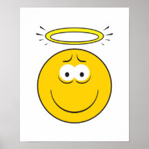 Visage innocent de smiley d'ange affiche