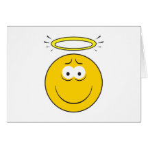 Visage innocent de smiley d'ange cartes de vœux