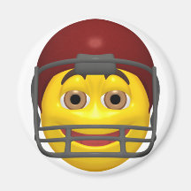 Visage jaune de smiley du football aimant