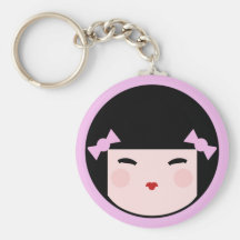 Visage Keychain de poupée de Kokeshi Porte-clé