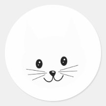 Visage mignon de chat autocollants