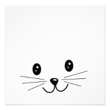 Visage mignon de chat cartons d'invitation personnalisés