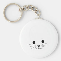 Visage mignon de chat porte-clés