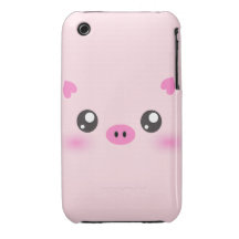 Visage mignon de porc - minimalisme de kawaii coques Case-Mate iPhone 3